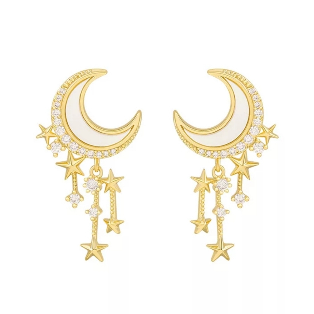 MOON EARRINGS STAR EARRINGS CELESTIAL EARRINGS DRO